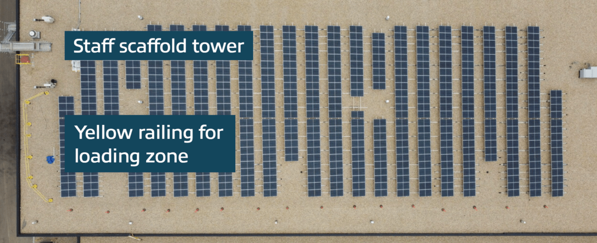 labelled roof top solar array for monarch 1 roof top solar array