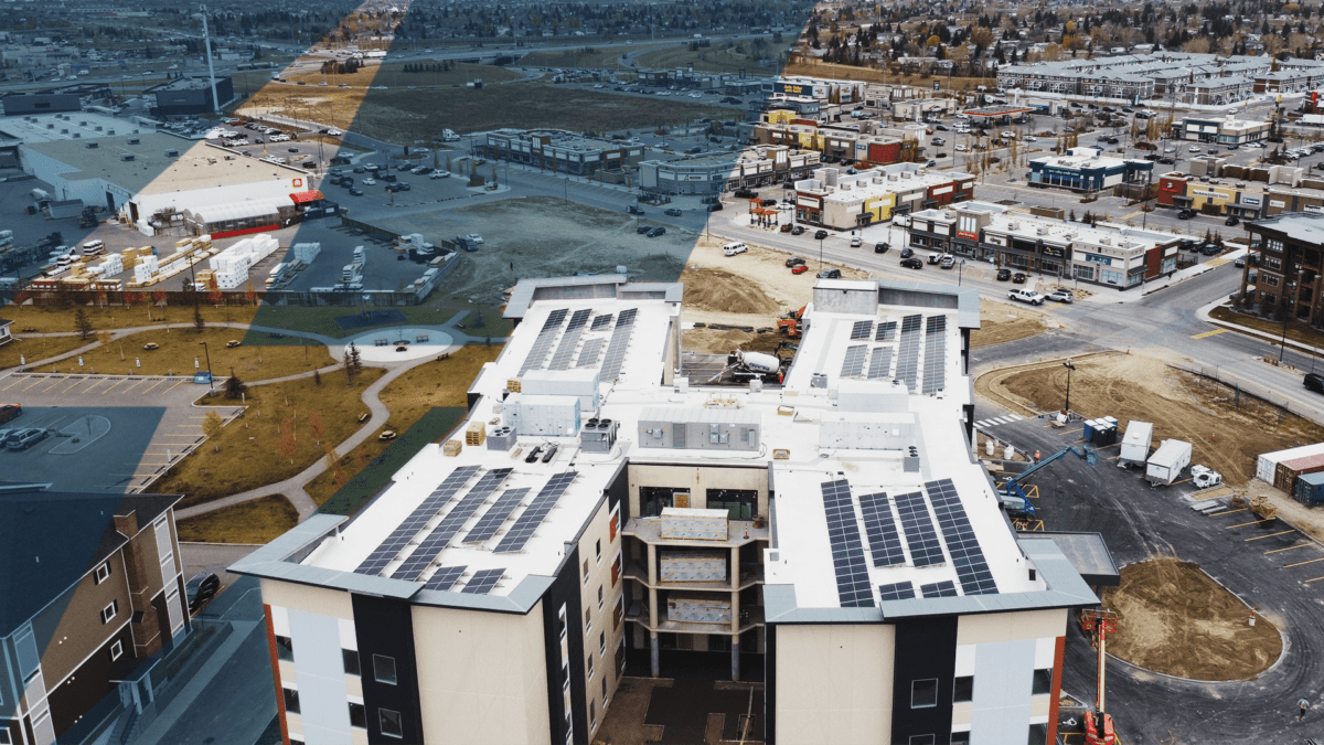 further view of roof top solar array for connecting care