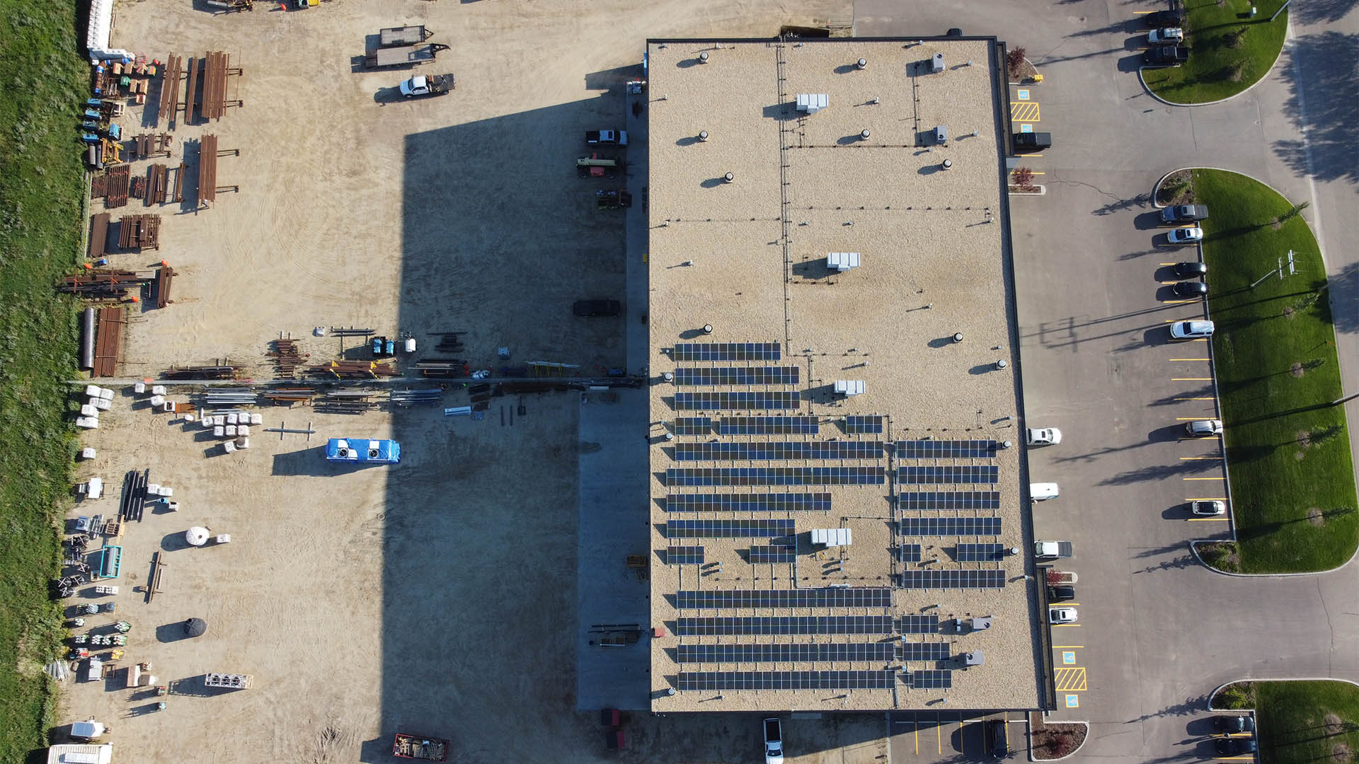 Overhead shot of solar array
