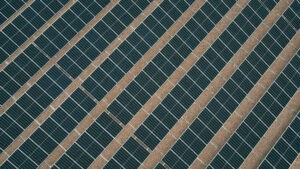 overhead roof top solar array