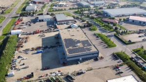 drone shot of solar array for turbo drive