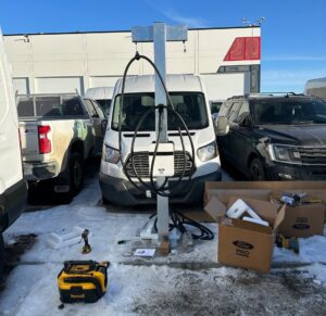 An ev charger for driving force calgary