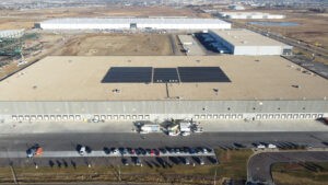 Solar panels on a building